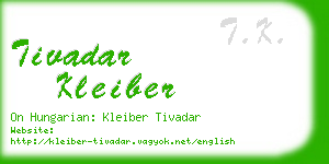 tivadar kleiber business card